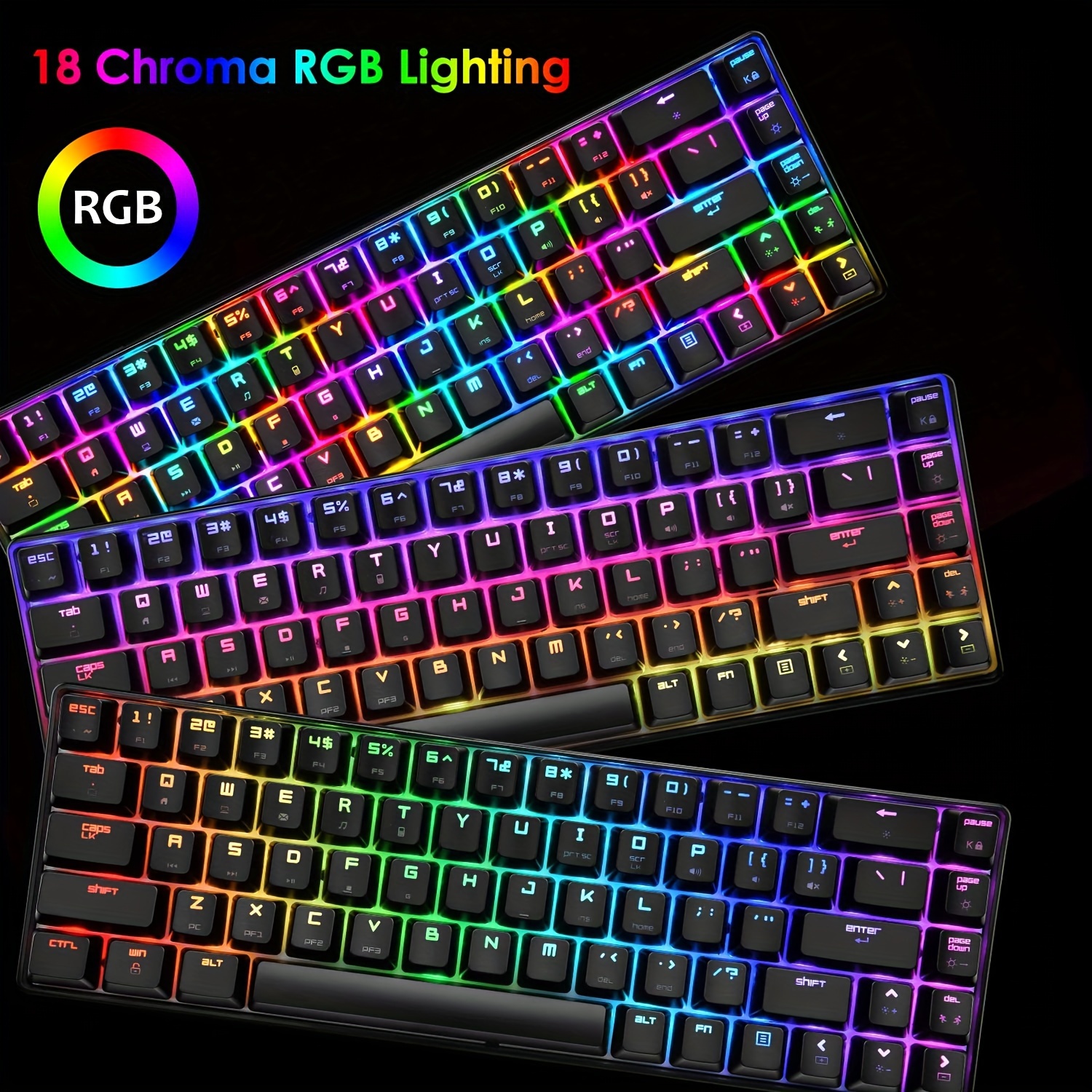 JCU® SET Clavier de jeu mécanique G92 RGB clavier Gamer + souris PR Gaming