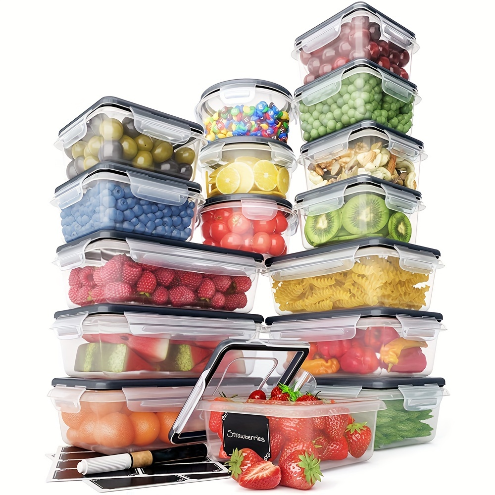 Food Storage Container With Lid, Food Grade, Non-toxic, Airtight Crisper,  Microwave And Dishwasher Safe For Fruit, Vegetable, Grain Storage, Green,  Kitchen Supplies - Temu