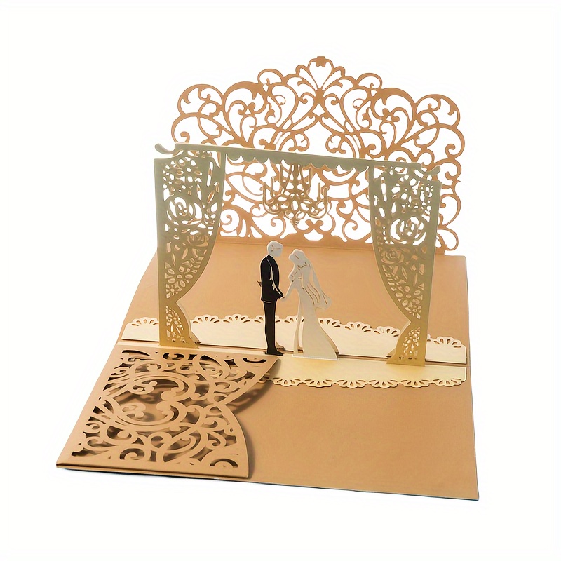 Laser-cut Folding Wooden Wedding Invitations With Hand-held Bags, Luxury  Wedding Cards With Envelopes And Floral Decorations, Message Card, Thank  You Card, Greeting Card, Blessing Card, Commemorative Card, Anniversary  Message Card - Temu