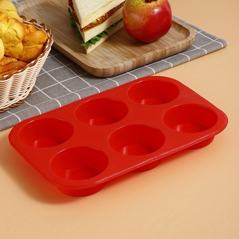 Silicone Muffin Pan, Non-stick Baking Cupcake Pan, 6 Cavity Pudding Mold,  Oven Accessories, Baking Tools, Kitchen Gadgets, Kitchen Accessories - Temu