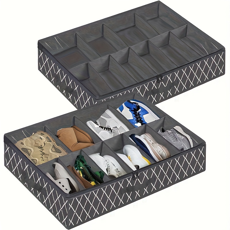 Bed Bottom Shoe Storage Box, Foldable Non-woven Packing Organizer