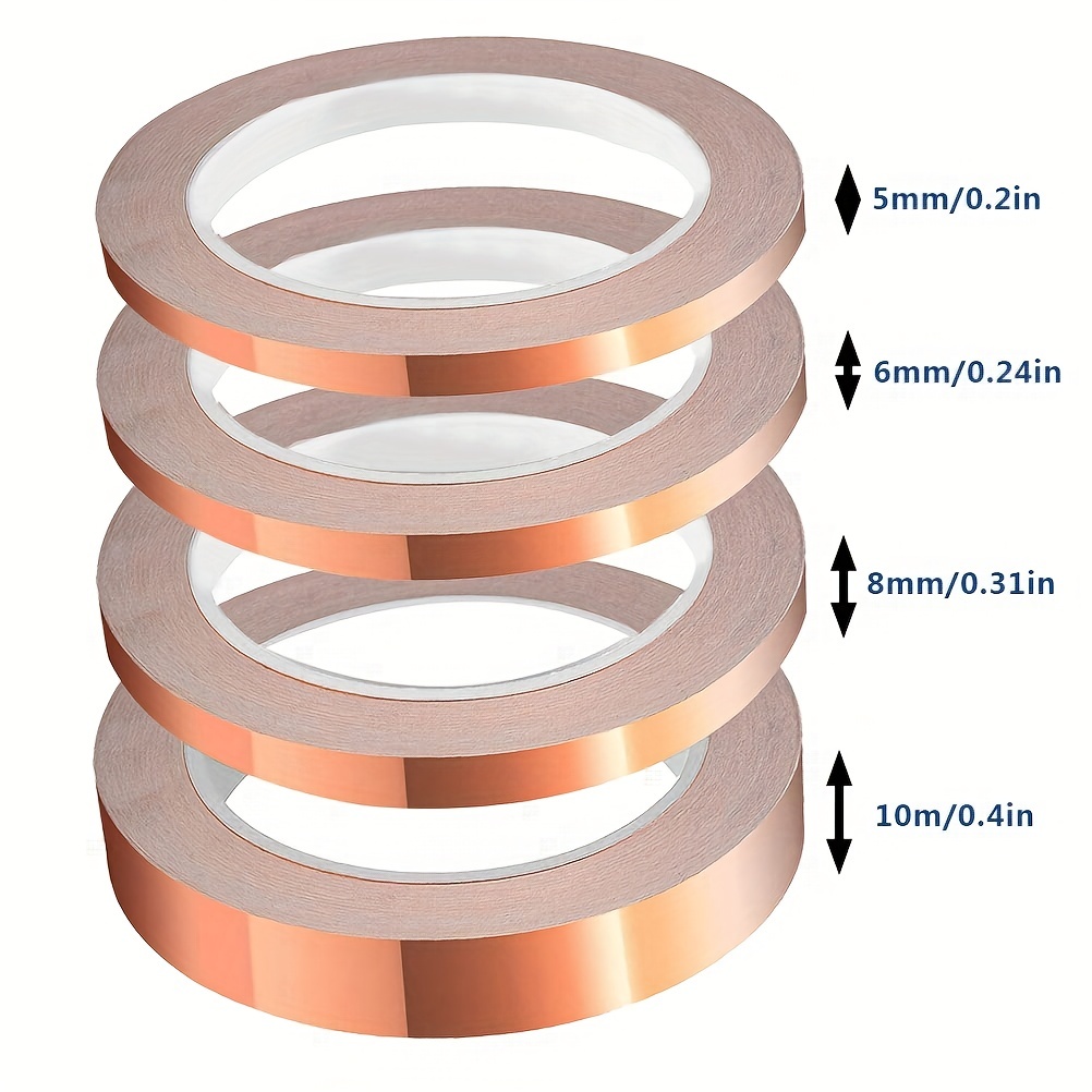Adhesive Conductive Copper Foil Tape 5/6/8/10/15/20/25/30/35/40/45/50mm  Single/Double Sided Conduct Copper Foil Tapes Length 20M - AliExpress