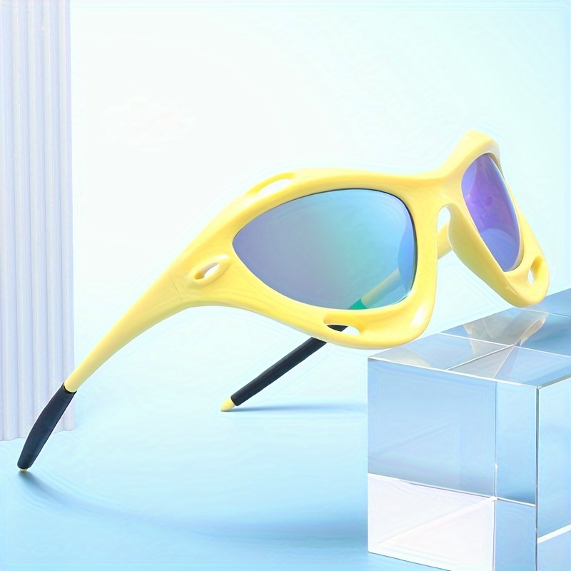 Sports Wrap Around Sunglasses For Women Men Mirrored Fashion - Temu