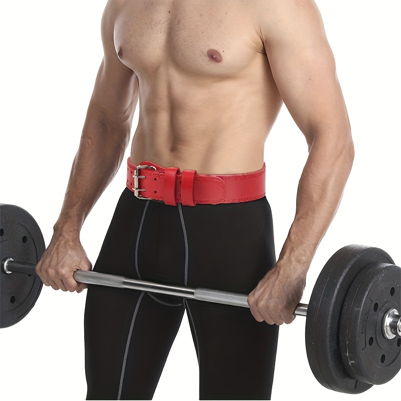 Leather Weightlifting Belt Gym Fitness Dumbbell Barbell