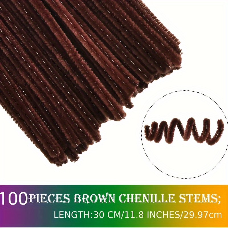 Pipe Cleaners- 100Pc. Pipe Cleaner Brown Pipe Cleaners-Chenille Stems, Pipe  Clea