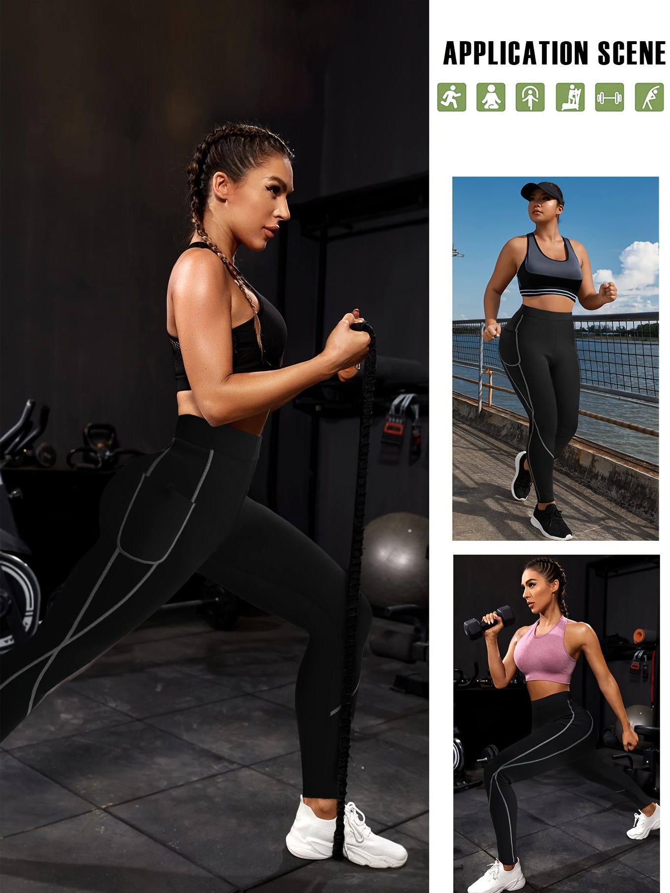 Women Weight Loss Hot Neoprene Sauna Sweat Pants with Side Pocket Workout  Thighs Slimming Capris Leggings Body Shaper (Black, XL) : : Sports  & Outdoors