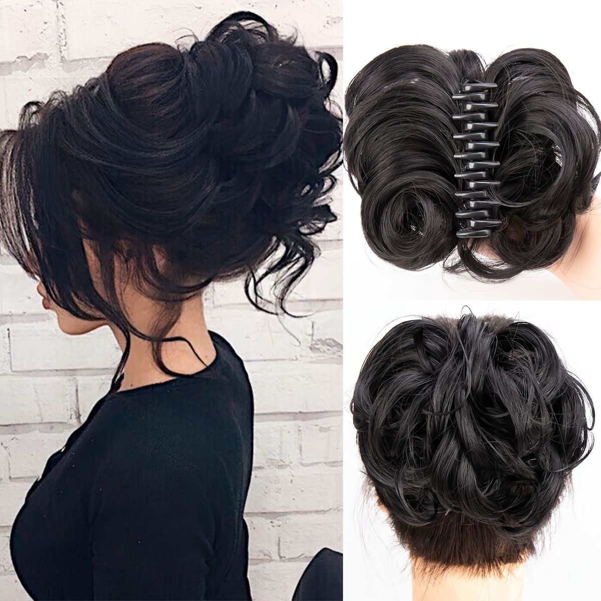 Hair Buns Messy Bun Hair Piece Tousled Updo Hairpiece Curly Scrunchies Clip  In Claw Hair Bun Synthetic Chignon Claw Clip With Hair Attached For Women  Hair Scrunchies For Women | Check Out