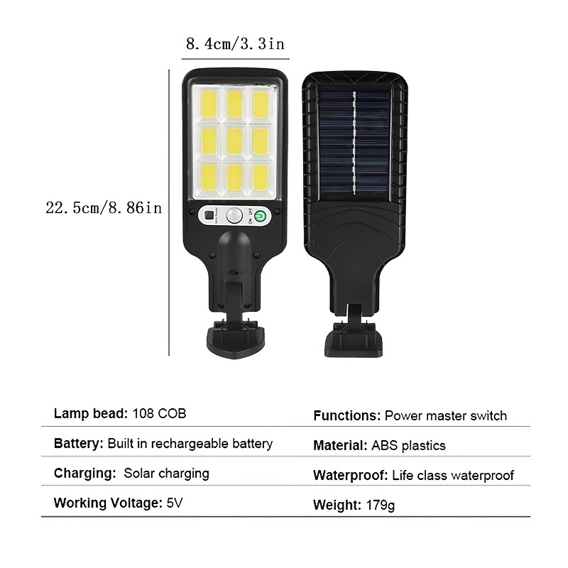 Farola Solar 150W ELEDCO, Sensor de Movimiento, Control Remoto, Luz Neutra  4000K, Autonomía 8-15 Horas