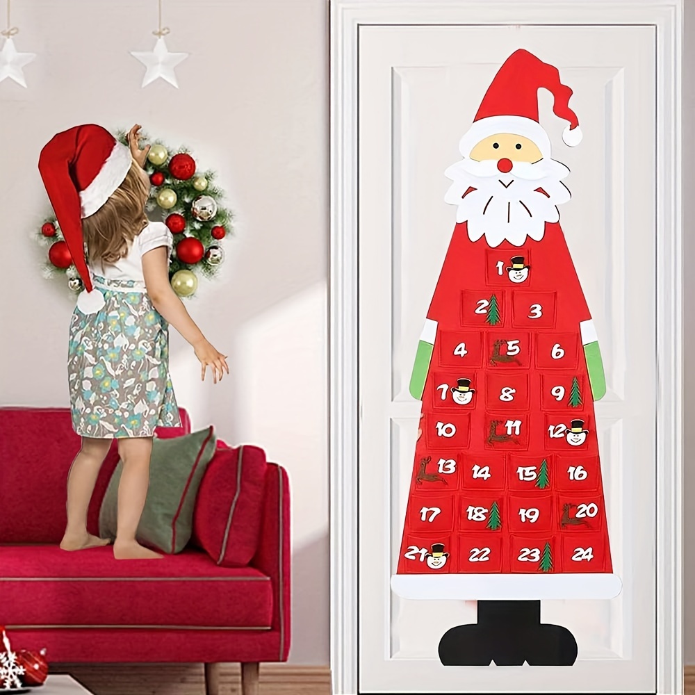 Christmas Countdown Calendar Pendant, Cartoon Old Man House Non-woven  Christmas Tree Felt Calendar, Wall Calendar - Temu