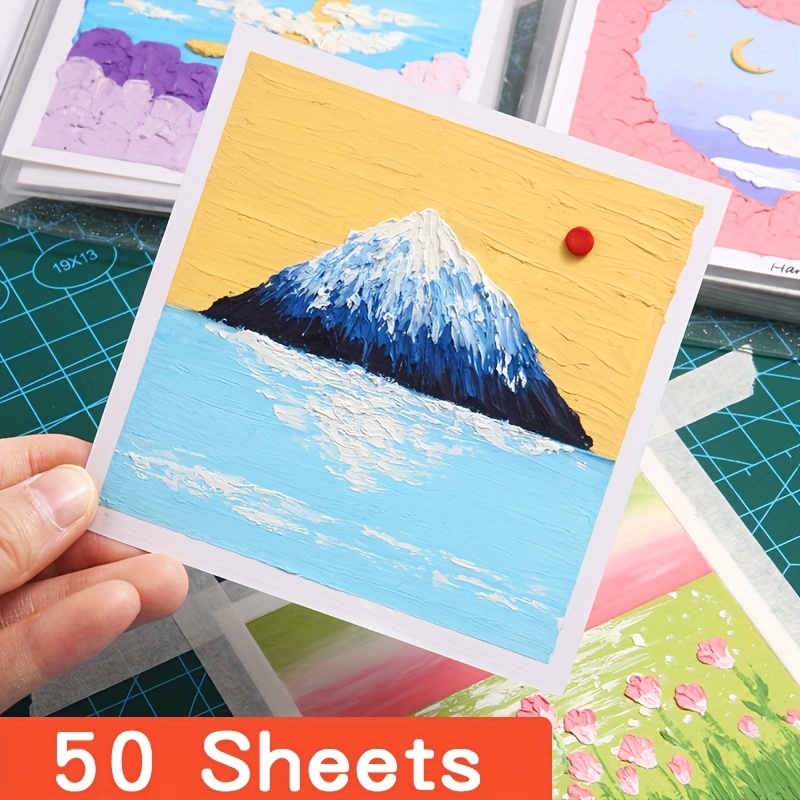 50pcs Small Blank Square Painting Paper For Artists Students Oil Painting  Sketch