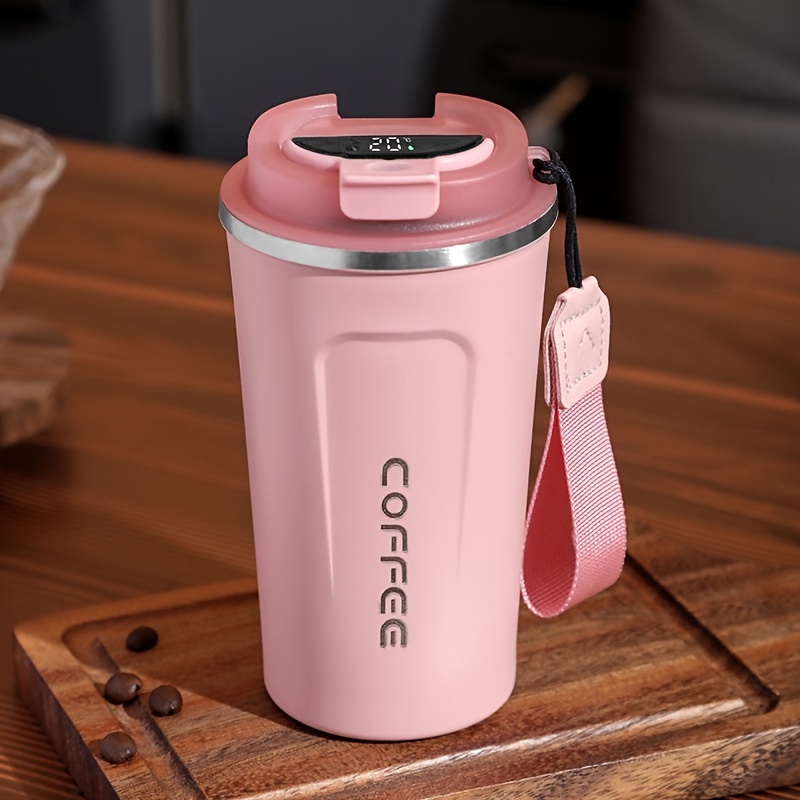 Portable Vacuum Stainless Steel Insulated Travel Mug Coffee Mugs Water  Bottle Coffee Cup PINK 510ML