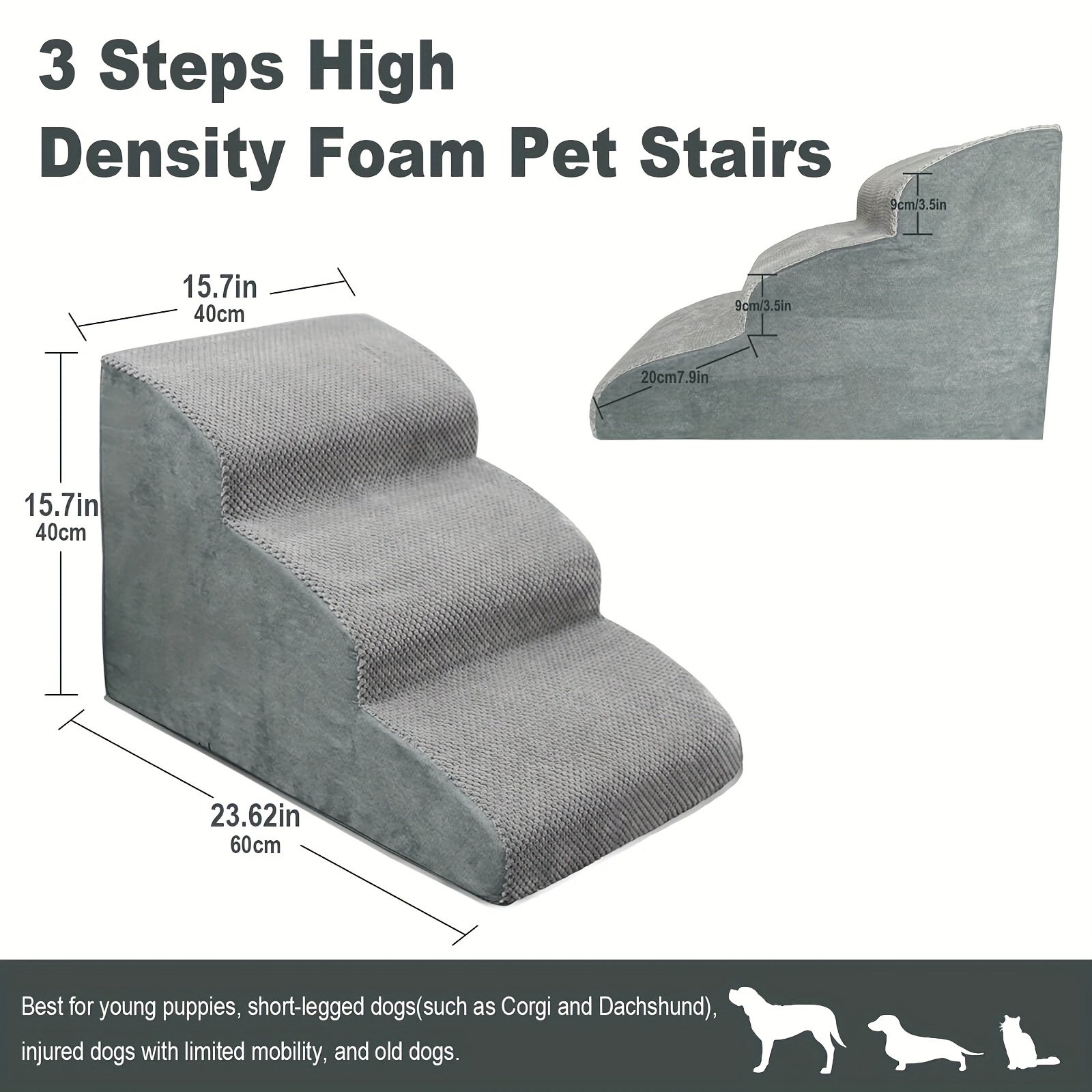 Foam Dog Ramps Non slip Dog Steps Extra Wide Deep Dog Stairs Temu