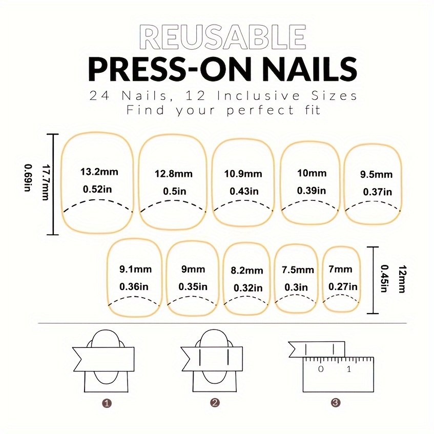 24pcs square press on nails short length glossy   nails pink nude floral nail art stickers for women s   reusable artificial nails for hands feet nails accessories beauty accessories   tips Product details 6