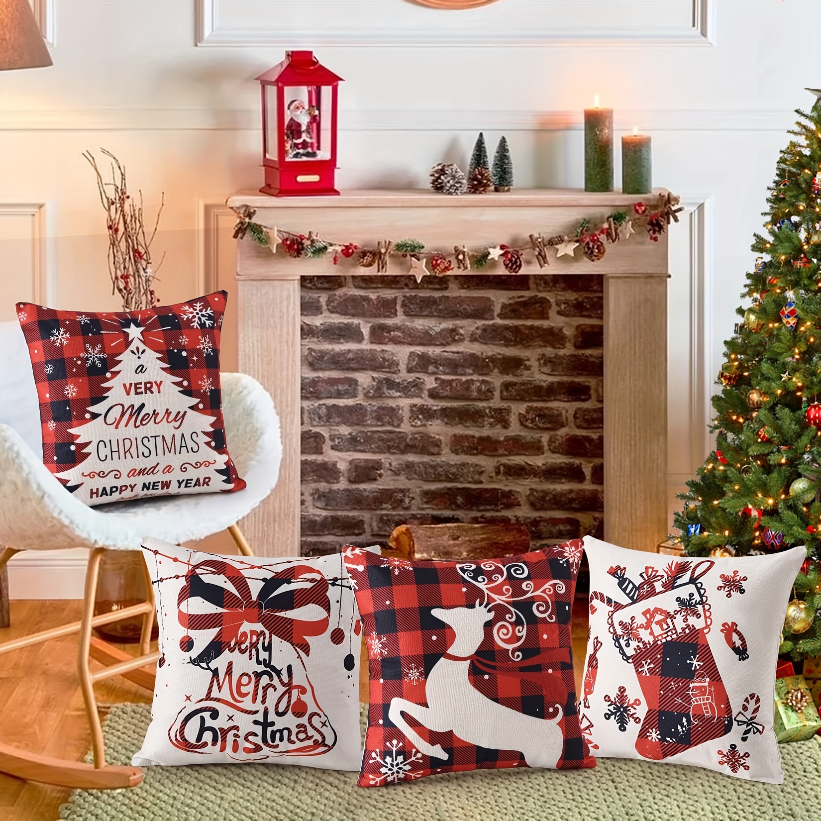 Christmas Decorative Pillows, Inserts & Covers
