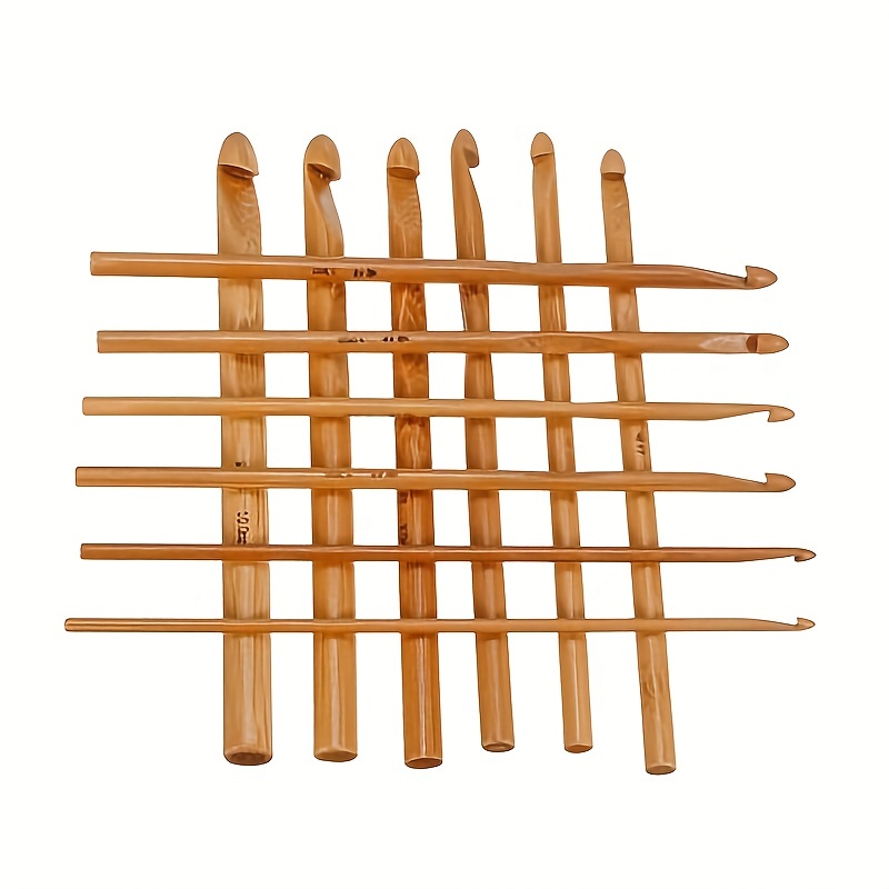 Set di uncinetti con aghi di bambù 12 pezzi, 12 misure da 3 mm a 10 mm,  ferri da maglia per maglioni e ferri da maglia