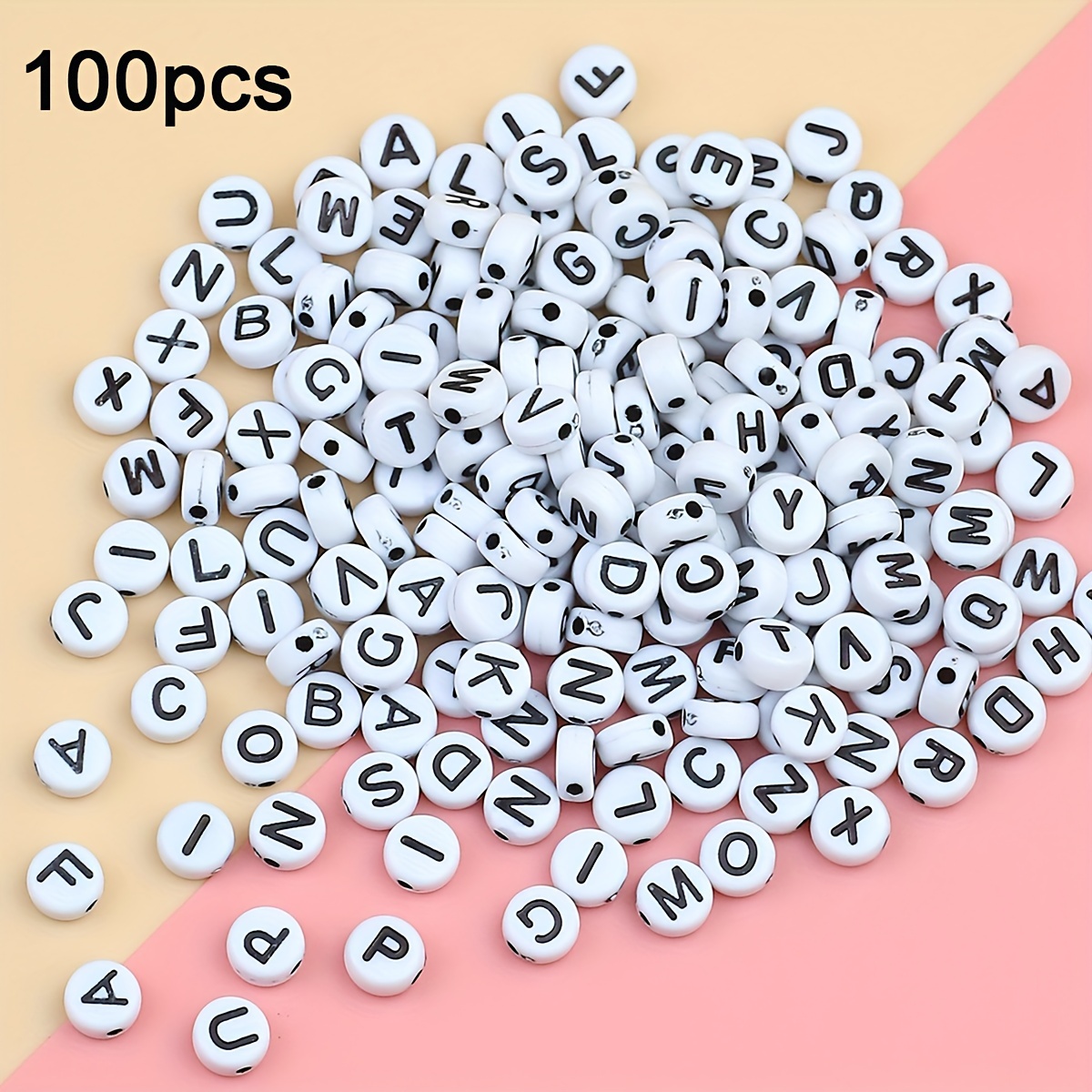 Acrylic Letters Flat Round Beads Bracelet Necklace - Temu