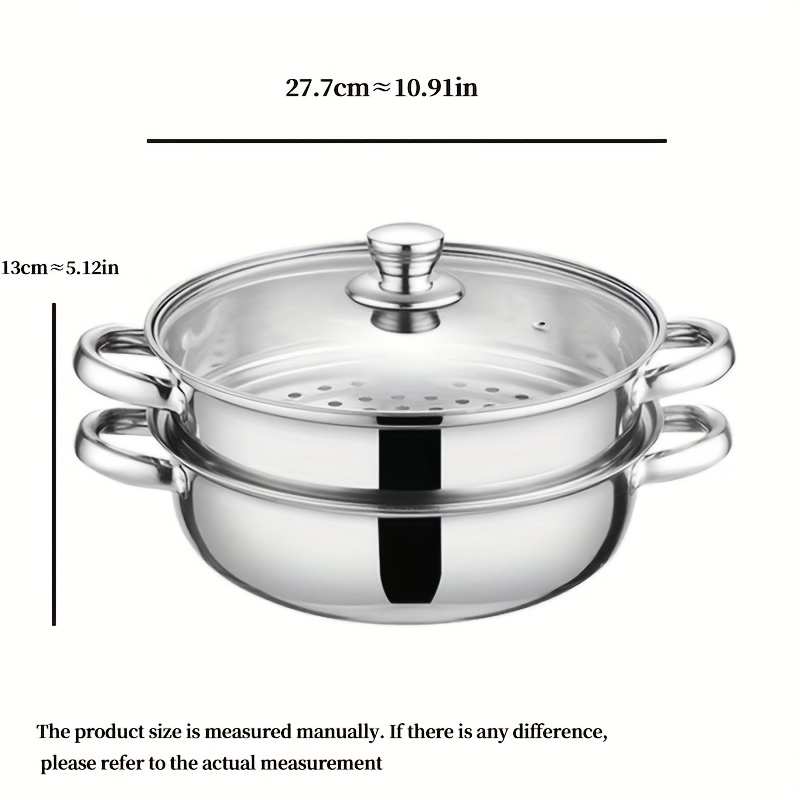 9.4qt Stainless Steel Stockpot With Steamer Set Big - Temu