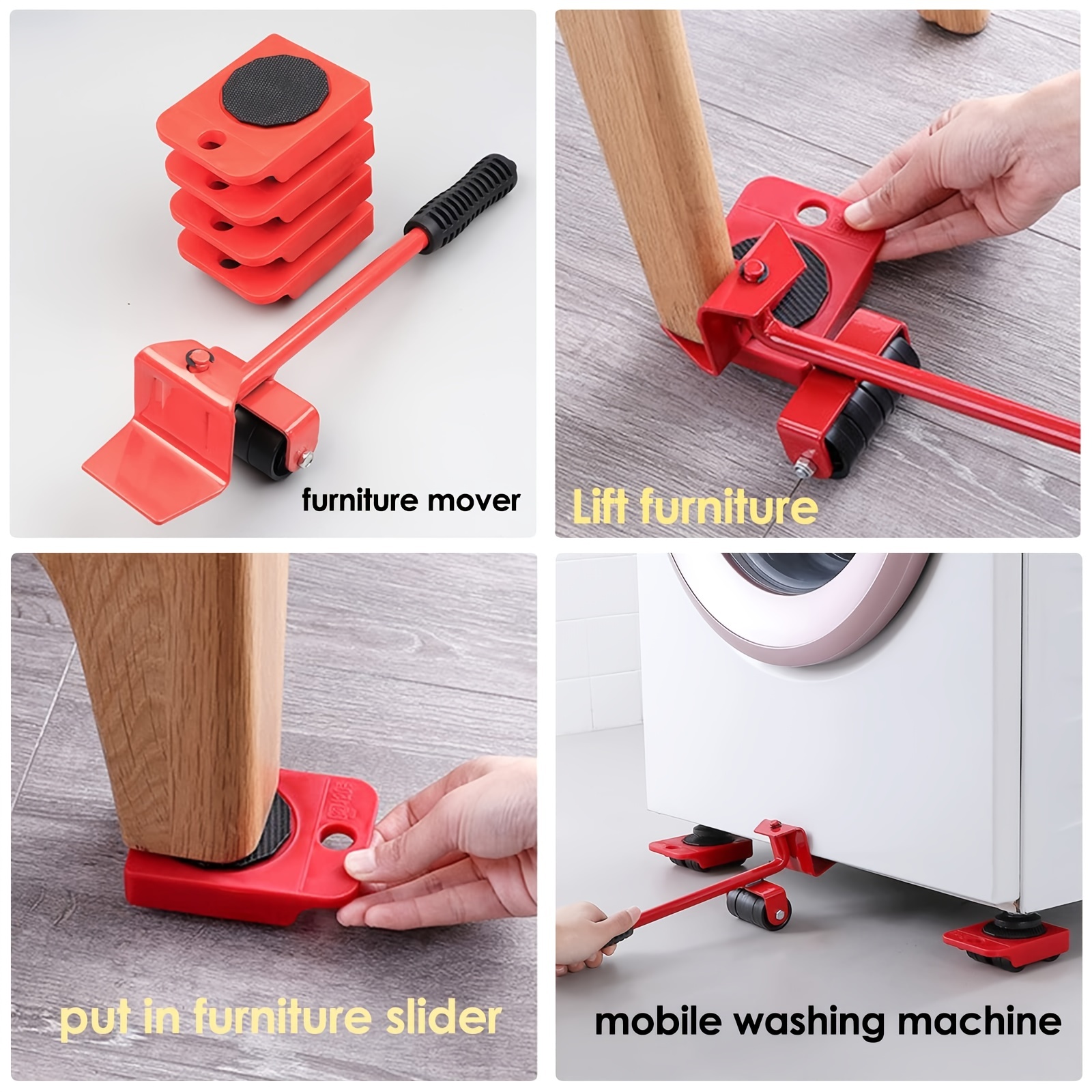 Furniture Lifter Tool Transport Shifter - Heavy Duty Appliance Rollers  Moving Men Furniture Or Refrigerator Sliders for Tile Floors - Appliance  Mover Leverage Tools for Hardwood Floors