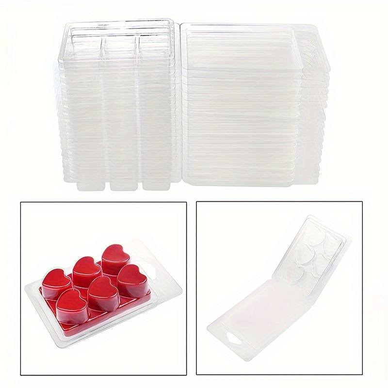 Wax Melt Clamshells Molds wax Melt Containers 6 cavity Clear - Temu