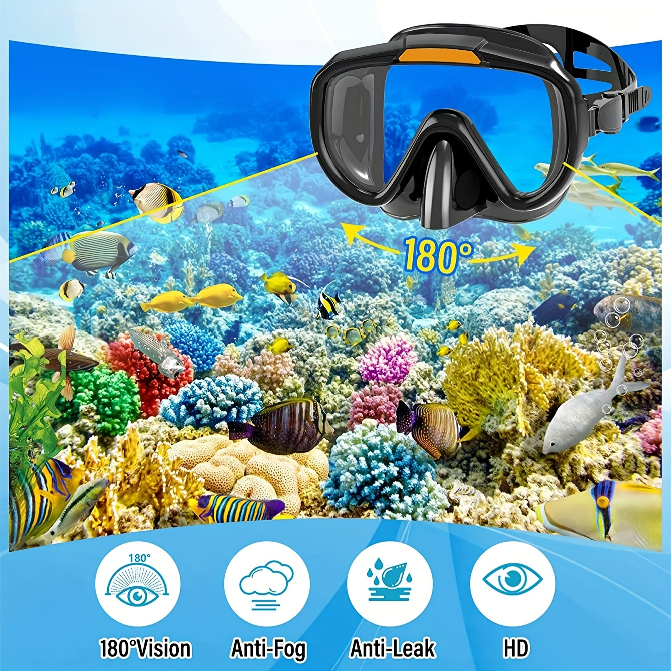 Snorkeling Gear Mask Fin Snorkel Set with Adult Snorkeling 180