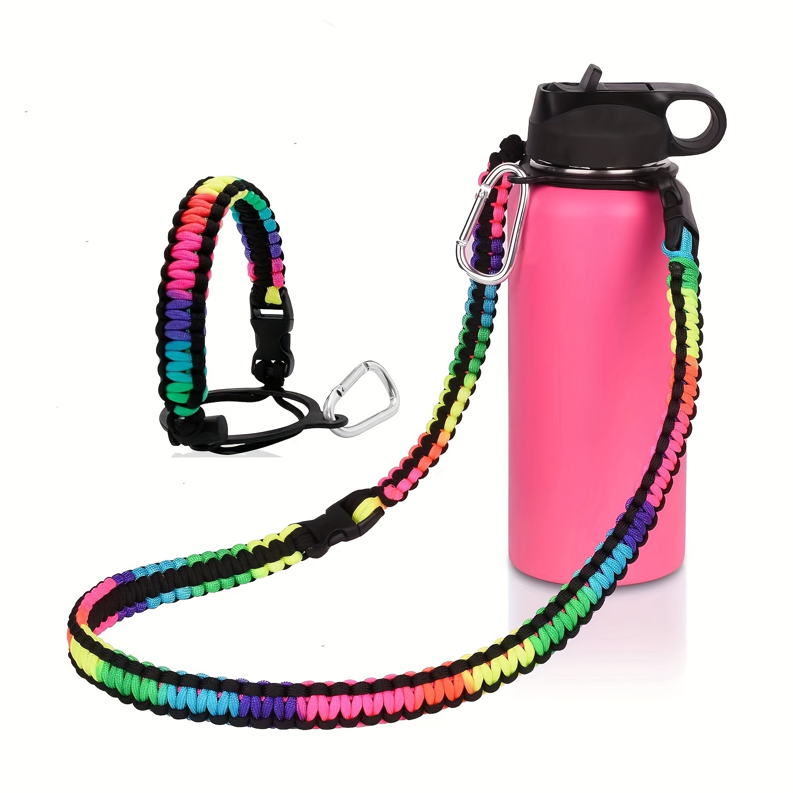 Water Bottle Holder With Strap Fits Wide Mouth Bottles Paracord Cup Handle  Durable Carrier Secure Accessories for Hydro Flask