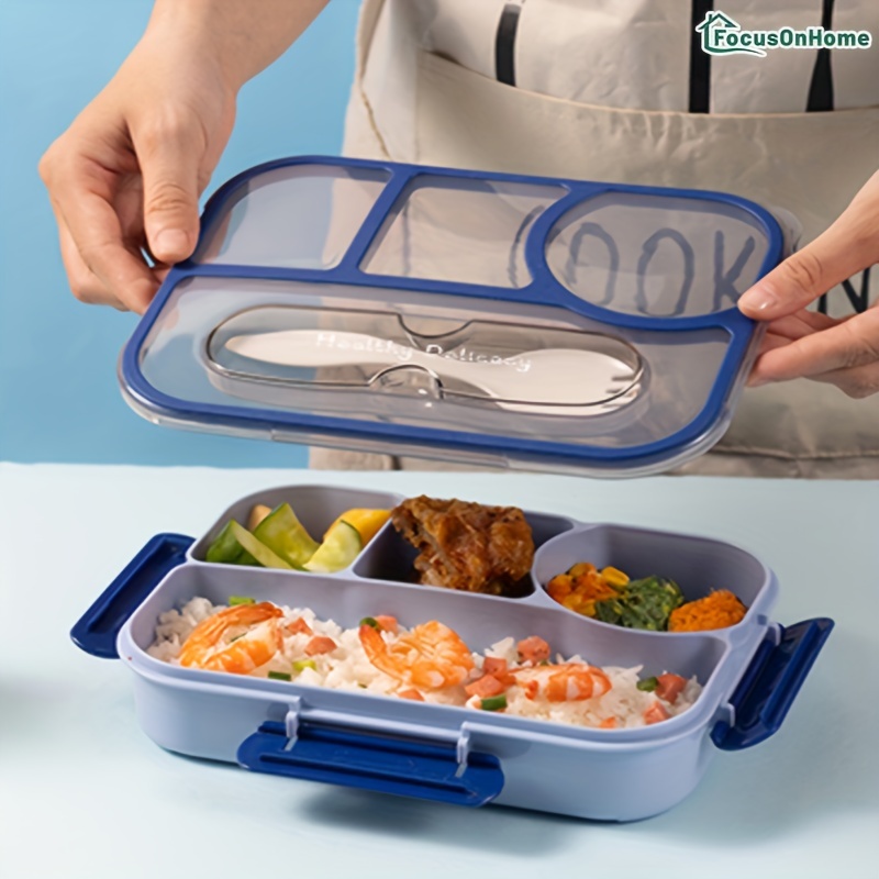 Four Cell Plastic Lunch Box Thickened Sealing Student Office - Temu