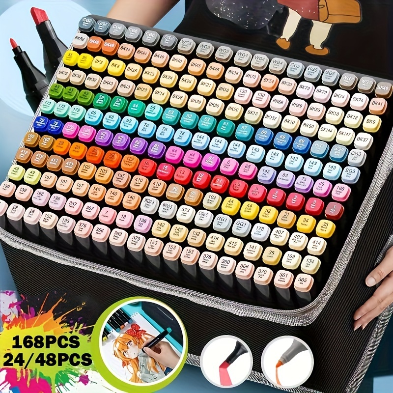 80/168/262colors Alcohol Markers, Dual Tip Art Markers For Adult
