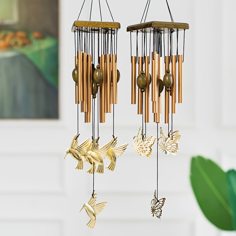 Wind Chime Hanging Rattle Toy 6 Tubes Memorial Wind Bell Relaxing Tones for  Home Yard Decoraton Gift to Family Friend