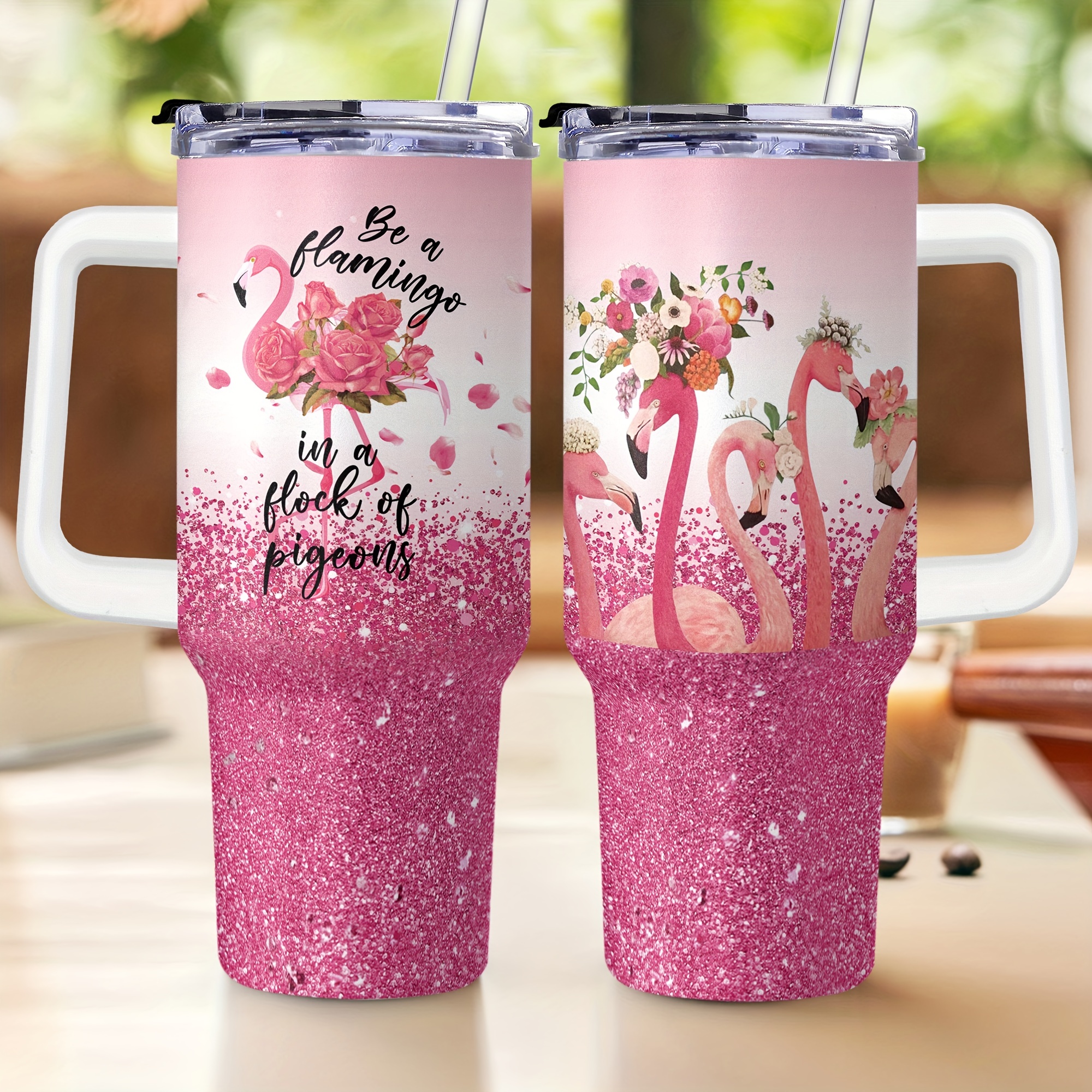 Glitter Cow print stanley dupe tumbler