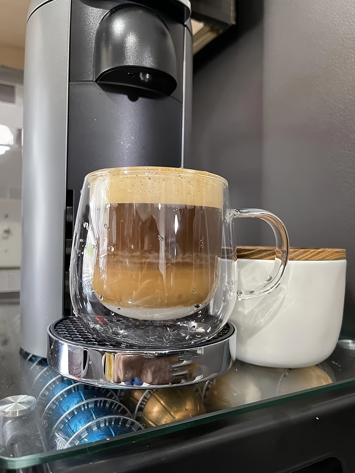 1pc, Tazza Da Caffè In Vetro, 9oz Tazza Da Caffè Espresso A Doppia Parete, Vetro  Trasparente Con Manico, Bicchieri Isolanti Resistenti Al Calore Per  Cappuccino, Tè, Latte E Altro Ancora - Temu