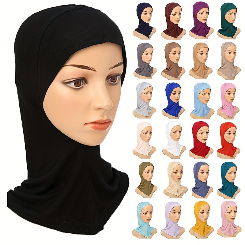 

Modal Elastic Hijab Cap Under Scarf Hat Elegant Neck Full Coverage Sunscreen Shawl Cap For Women