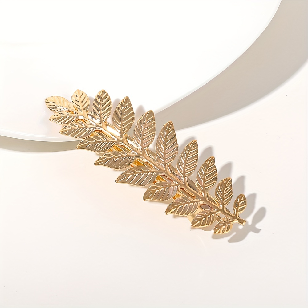 1pc Female Metal Leaf Headband Popular Bridal Headband Golden Leaf