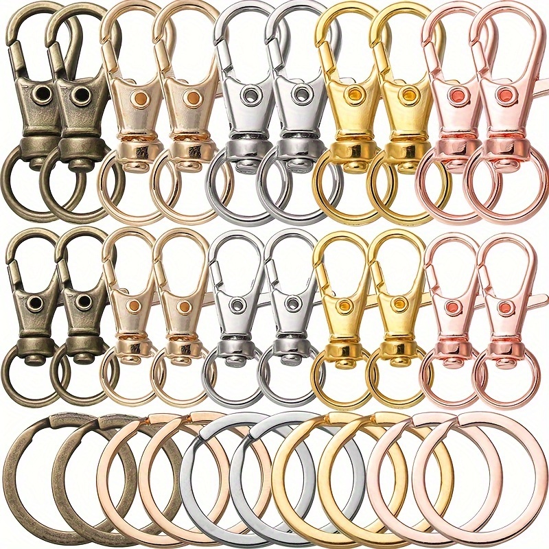 10 20pcs Swivel Clasps Connecting Rings Set Lanyard Snap Hooks Key Chain  For Diy Supplies 4 Colors Available, Check Out Today's Deals Now