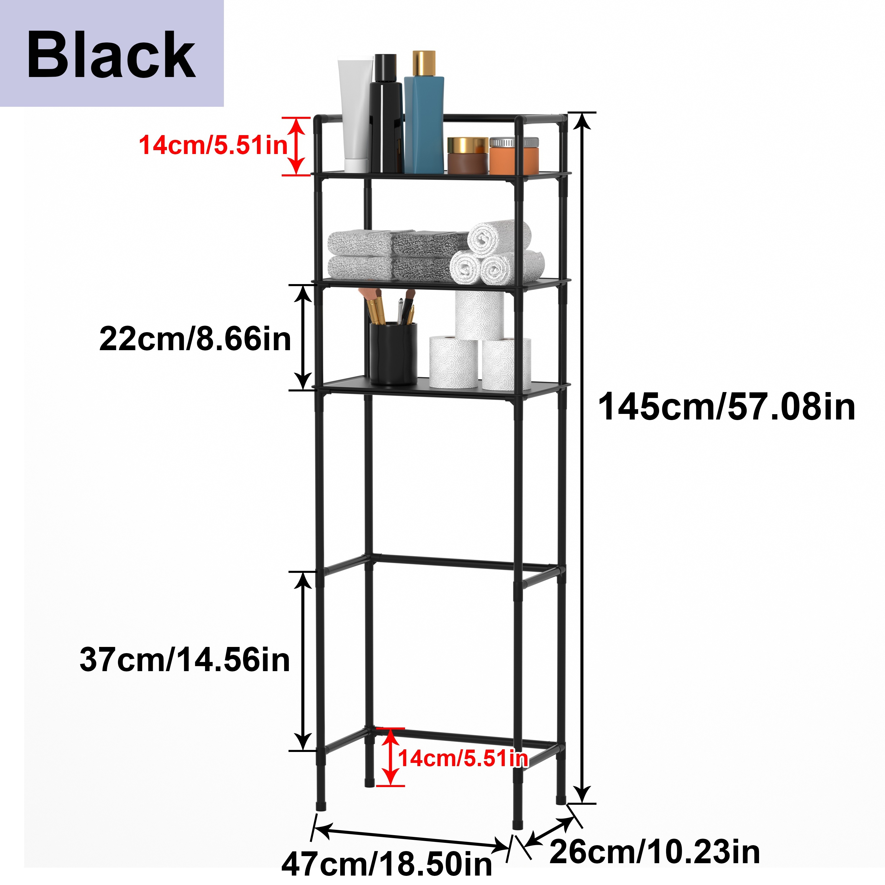 Bathroom Multifunctional Storage Rack 3 tier Standing - Temu