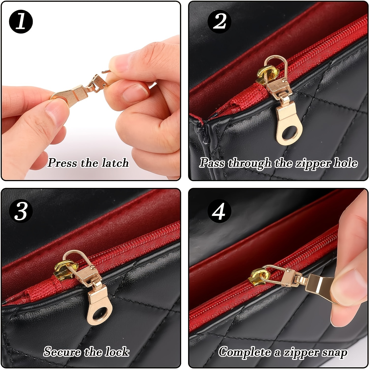 Zipper Pull Replacement for Small Holes Zipper, Detachable Zipper