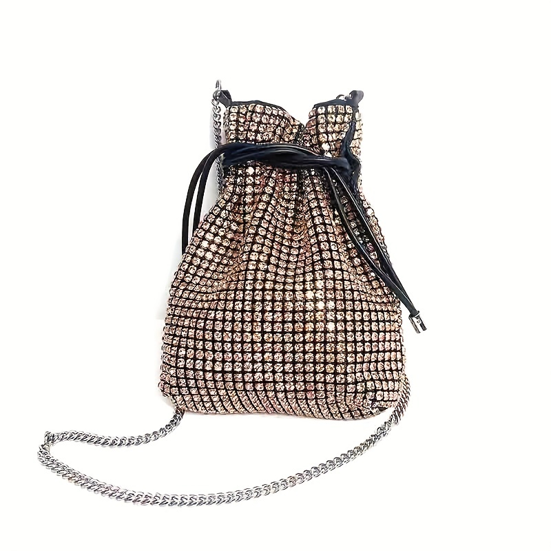Mini Rhinestone Bucket Bag, Glitter Crossbody Bag, Women's Evening Handbag  & Shoulder Purse For Wedding Party Prom - Temu