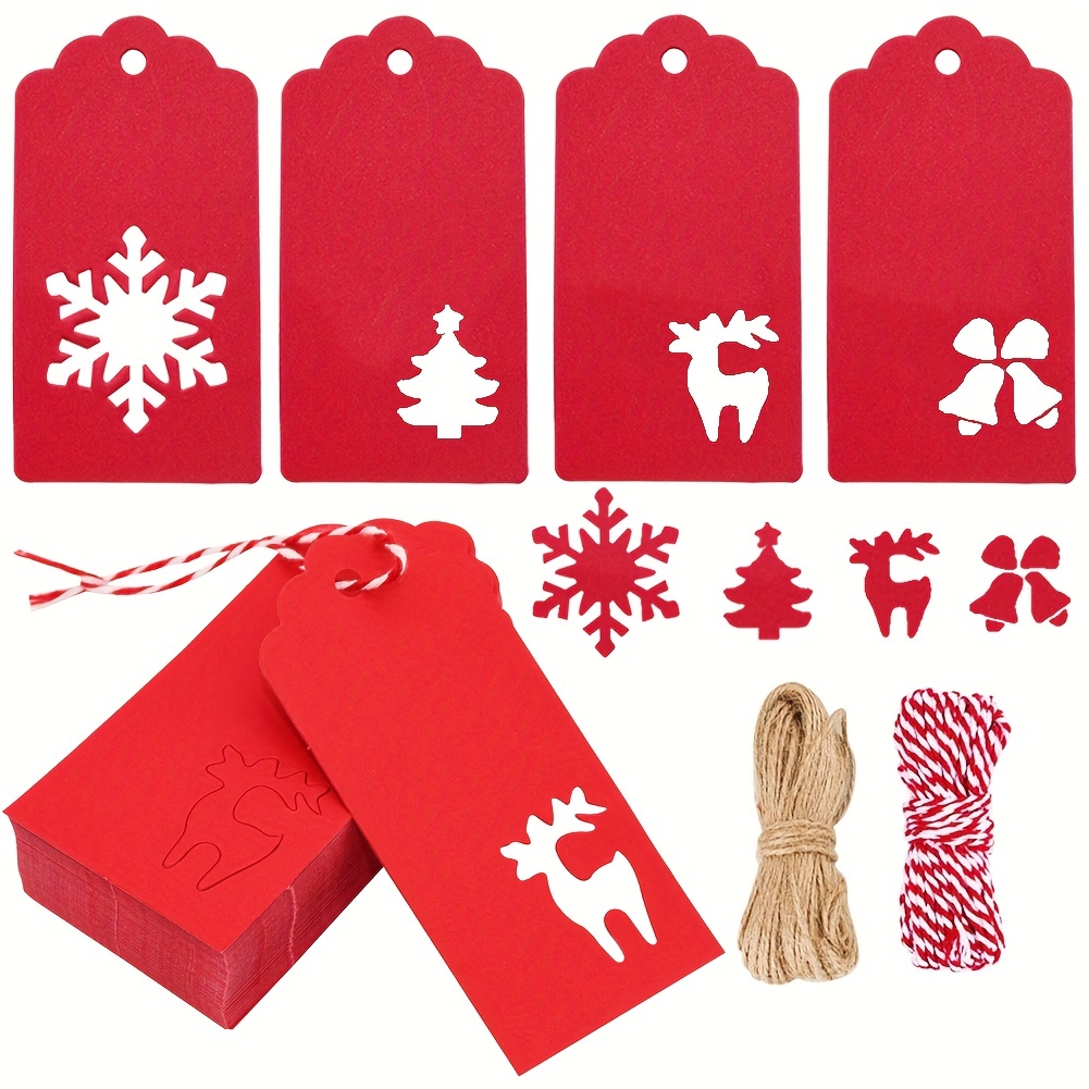 label with rope, kraft paper gift label, christmas package with rope,  christmas gift label christmas cow wrapping paper 