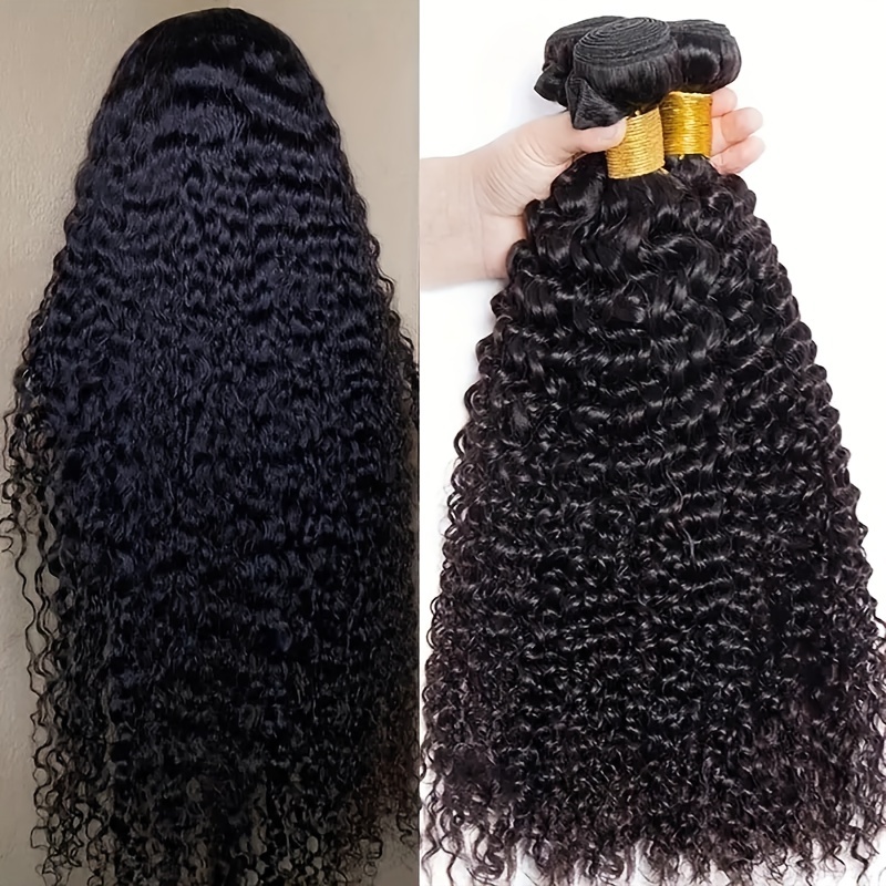 Kinky Curly Bundles Hair Natural Black Bundle Hair Extension - Temu