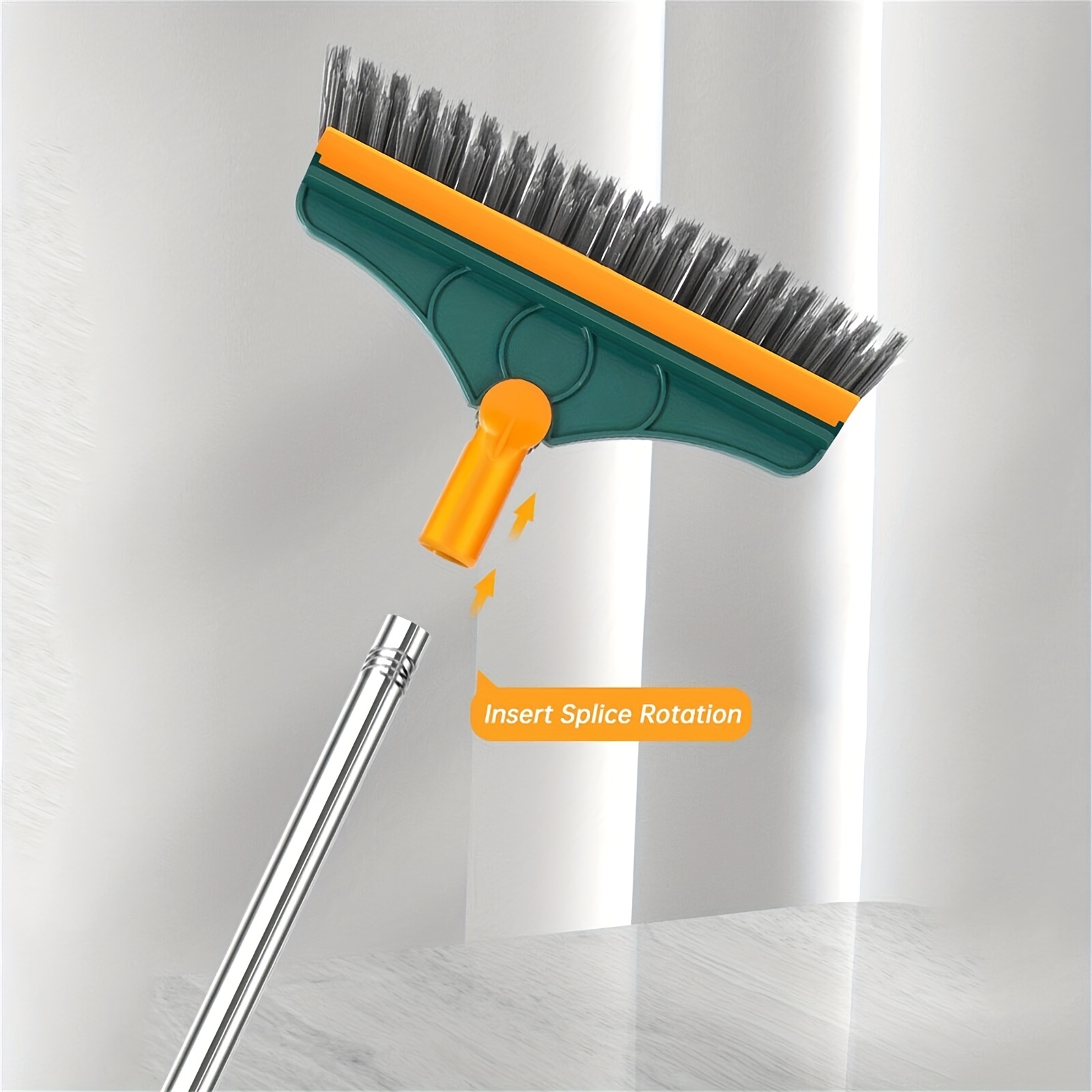 1pc Yellow Double Sided Bathroom Tile Crevice Cleaning Brush, With  Adjustable Brush And Squeegee