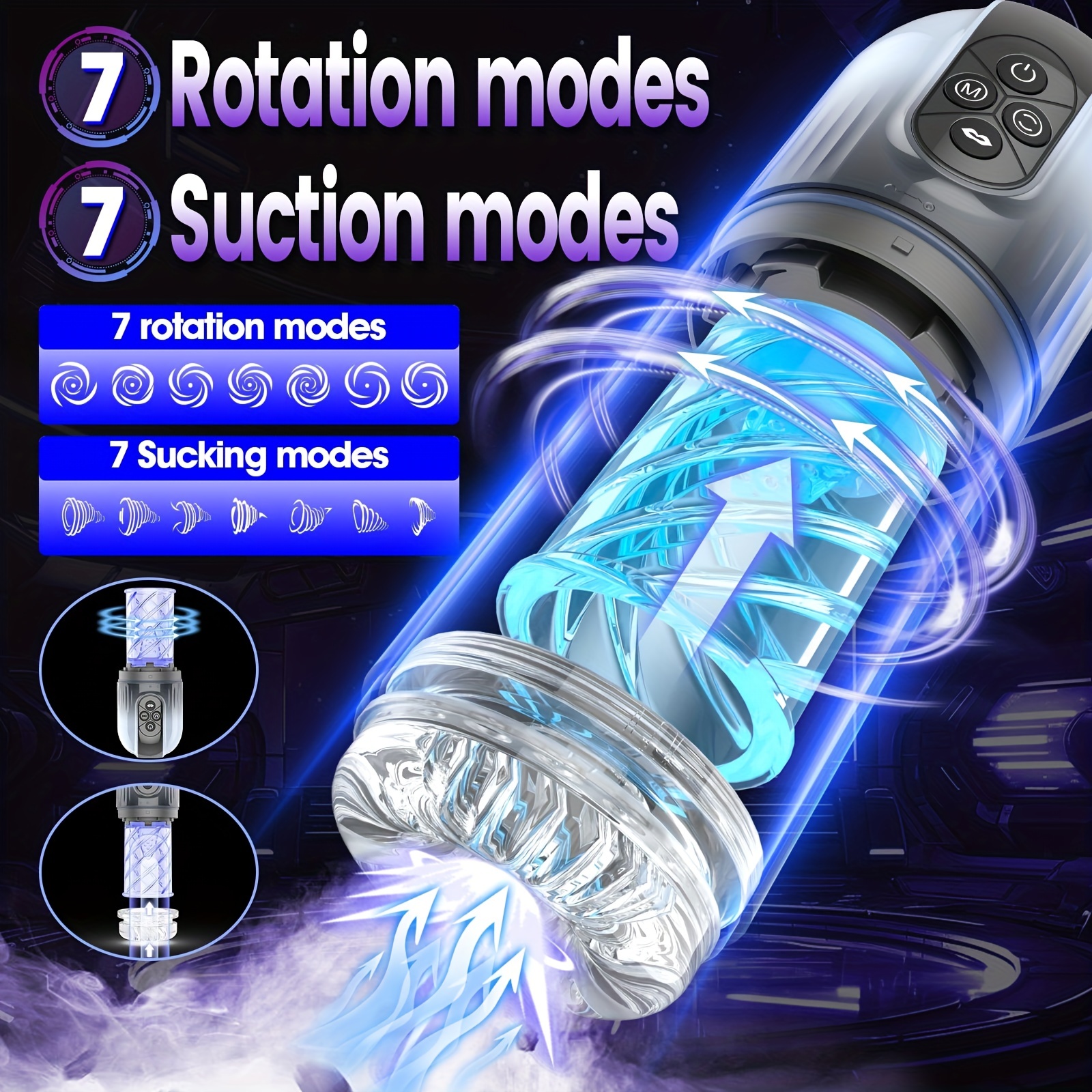 Automatic Male Masturbator Sex Toys for Men - Penis Pump Adult Male Sex  Toys with 7 Sucking & Rotating & Licking Modes, LED Display Pocket Pussy  Male