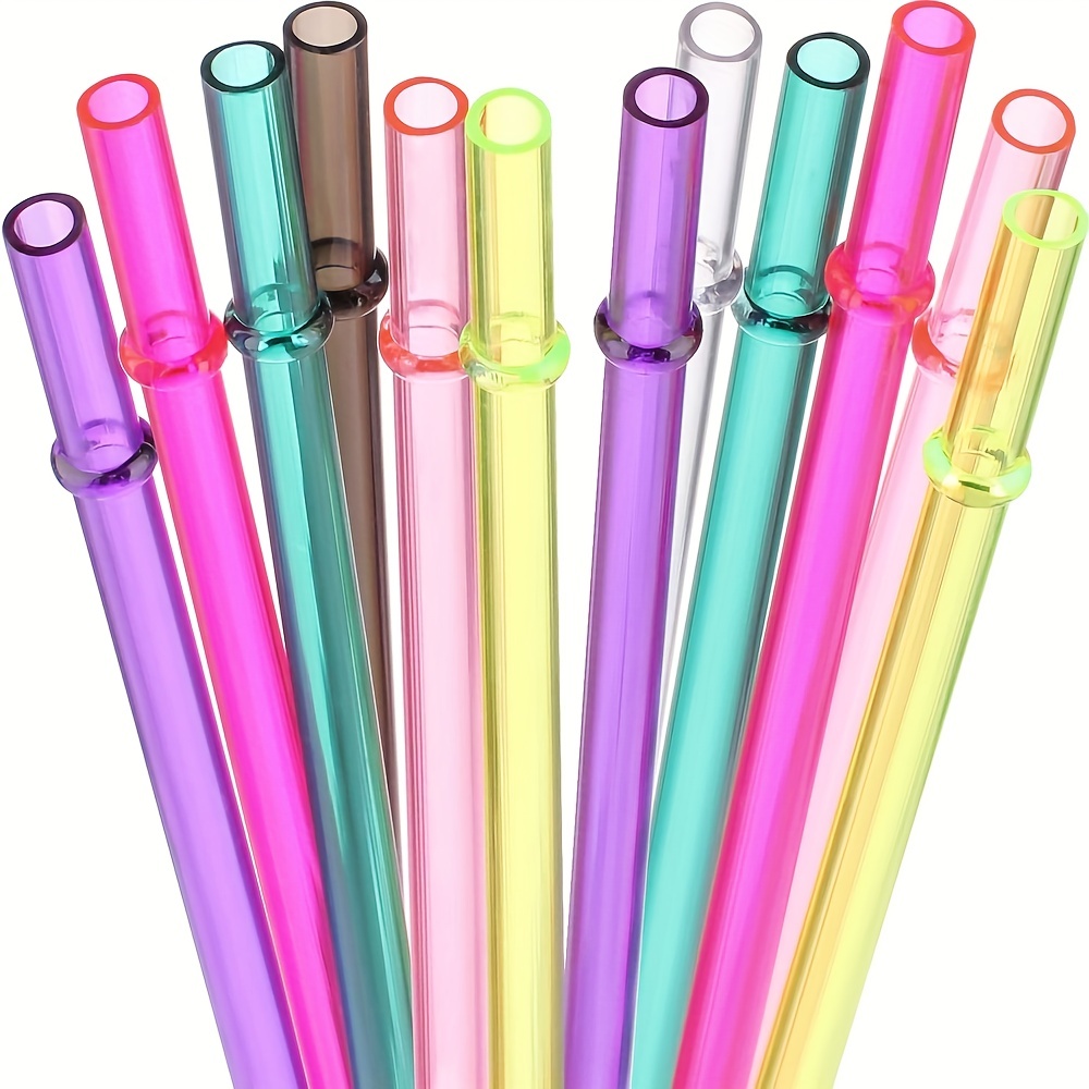 Reusable Clear Plastic Glitter Straws Long Hard Tumbler - Temu