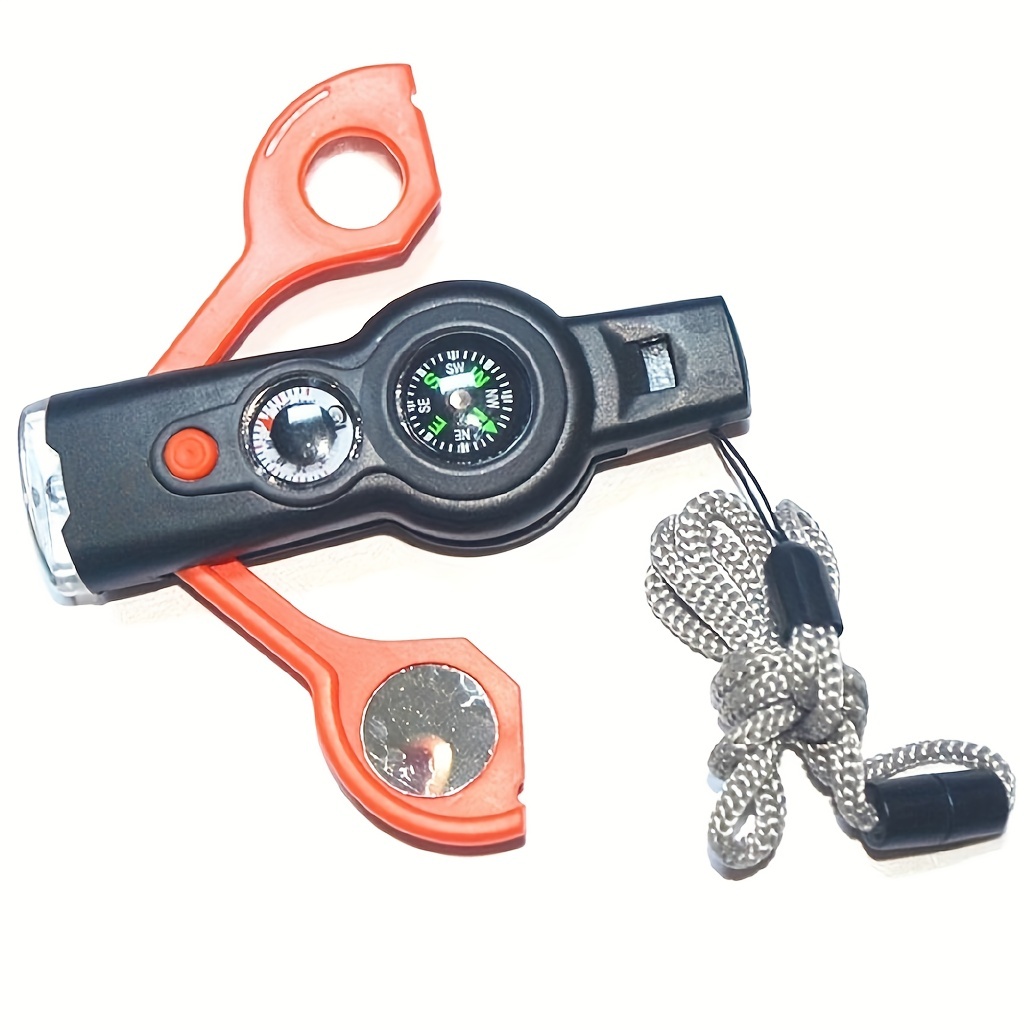 Multi-functional Emergency Survival Whistle With Compass, Thermometer, And  Magnifier - Ideal For Hiking, Camping And Fishing - Temu