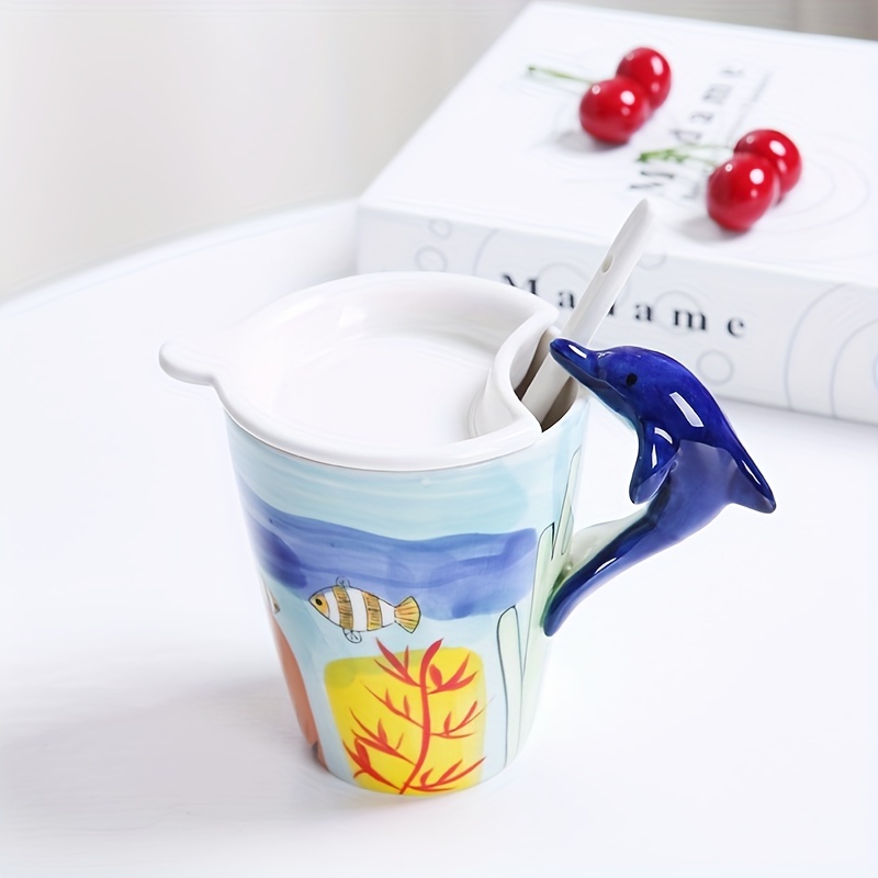 t Designed With Love In Denmark Unicorn Mug 3-D Ceramic Coffee Rainbow  Handle