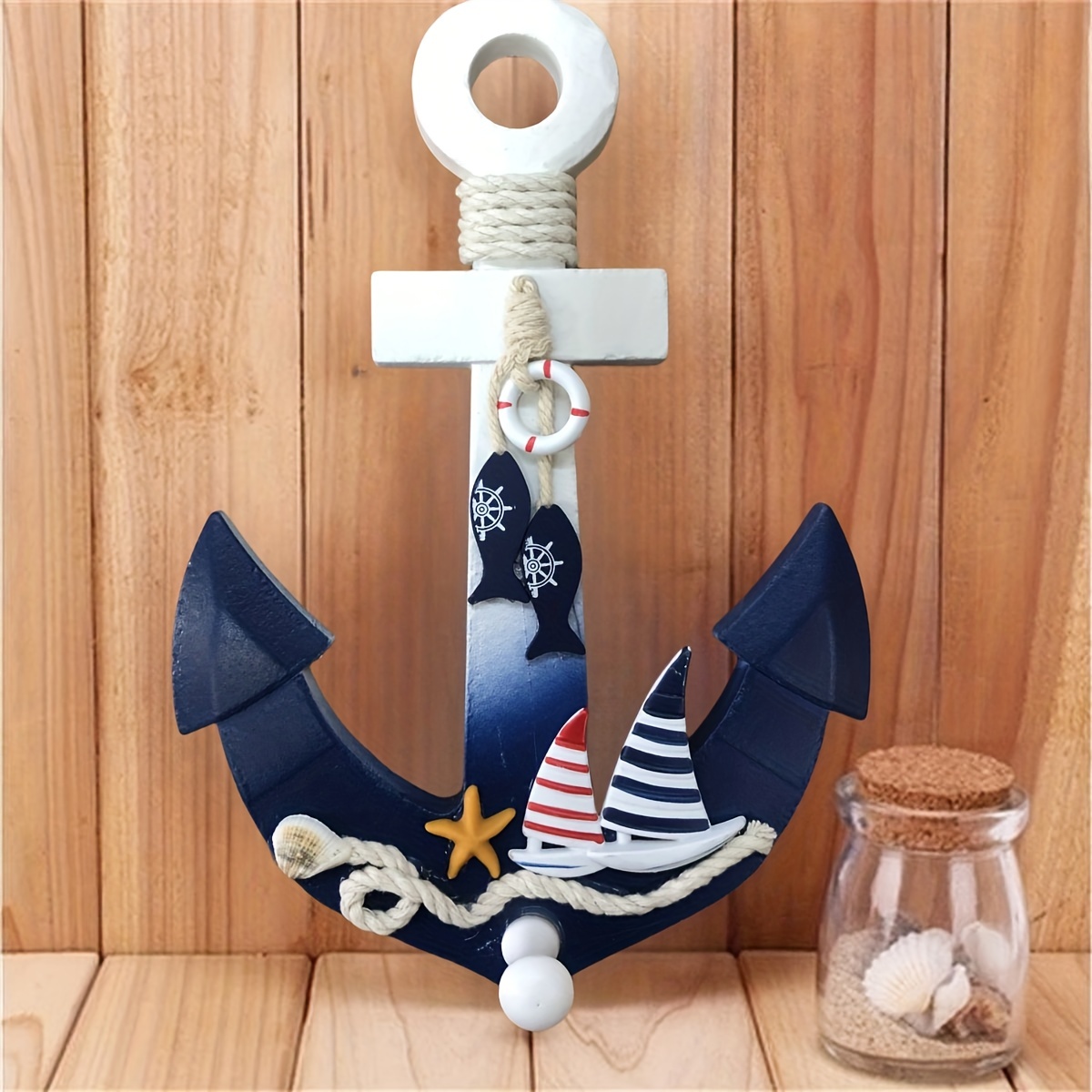 Wooden Anchors Decoration With Rope And Starfish Vintage Home Wall Decor  Marine Mediterranean Style Nautical Decor Crafts Beach Theme Decorative  Hangi