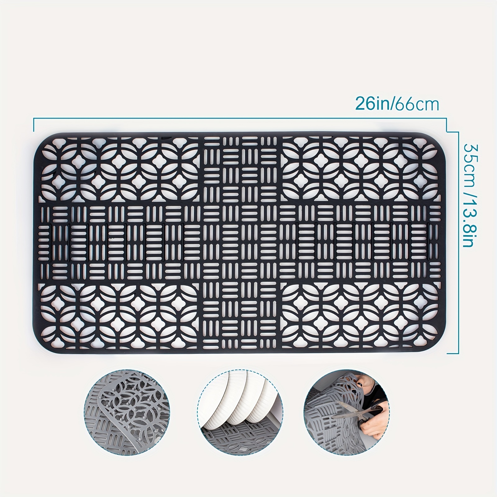 Silicone Dish Drying Mat, Silicone Sink Drying Mat, Kitchen Sink Protector  Grid Accessory, Folding Non-slip Sink Mat, Kitchen Accessories - Temu