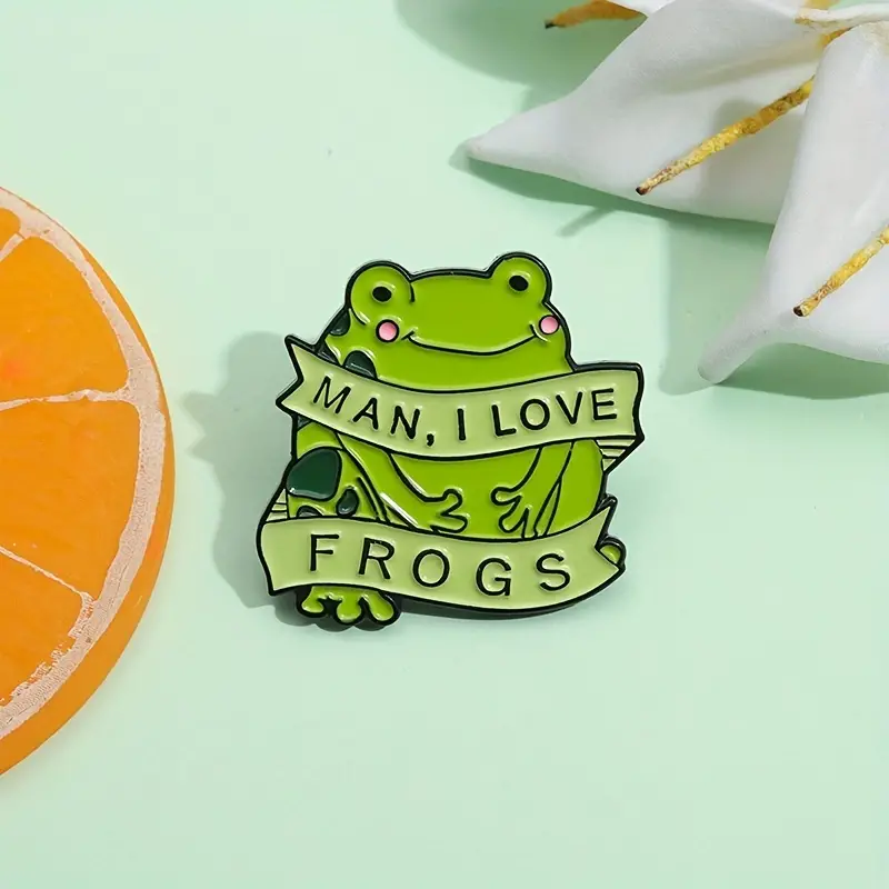 I Love Frog Brooches Cute Green Frog Lapel Brooch Badge Backpacks Jackets Hats Scarves Pants, Trousers Brooches Pins, 0.69,Temu