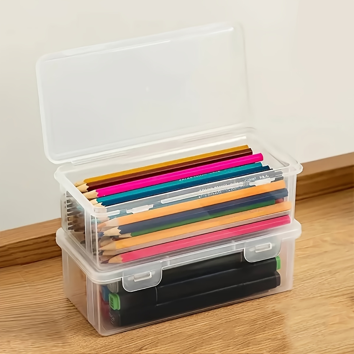 A Flower Transparent Pencil Case Pencil Box - Temu