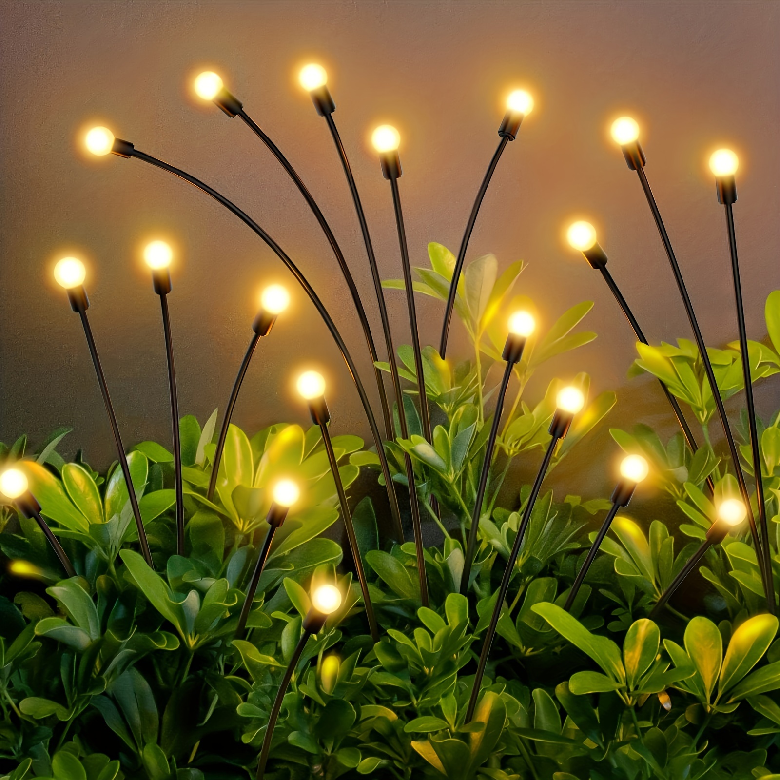 4pcs lumières luciole à énergie solaire, lumières de jardin luciole pour  lumières décoratives extérieures de paysage de voie, blanc chaud