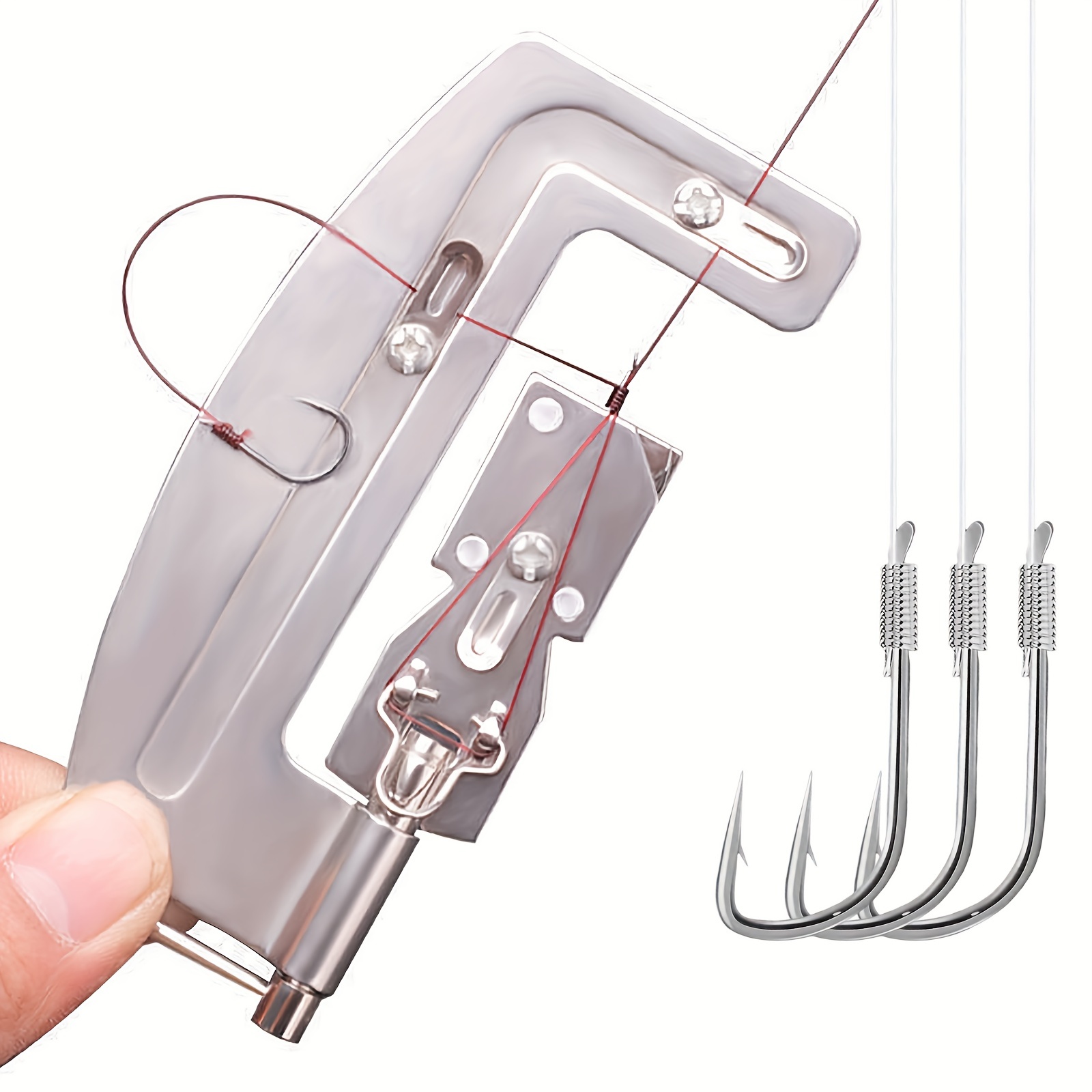 Semi Automatic Fishing Hooks Line Tying Machine, Portable Stainless Steel  Fishhook Line Knotter, Hook Tying Device, Fishing Tackle