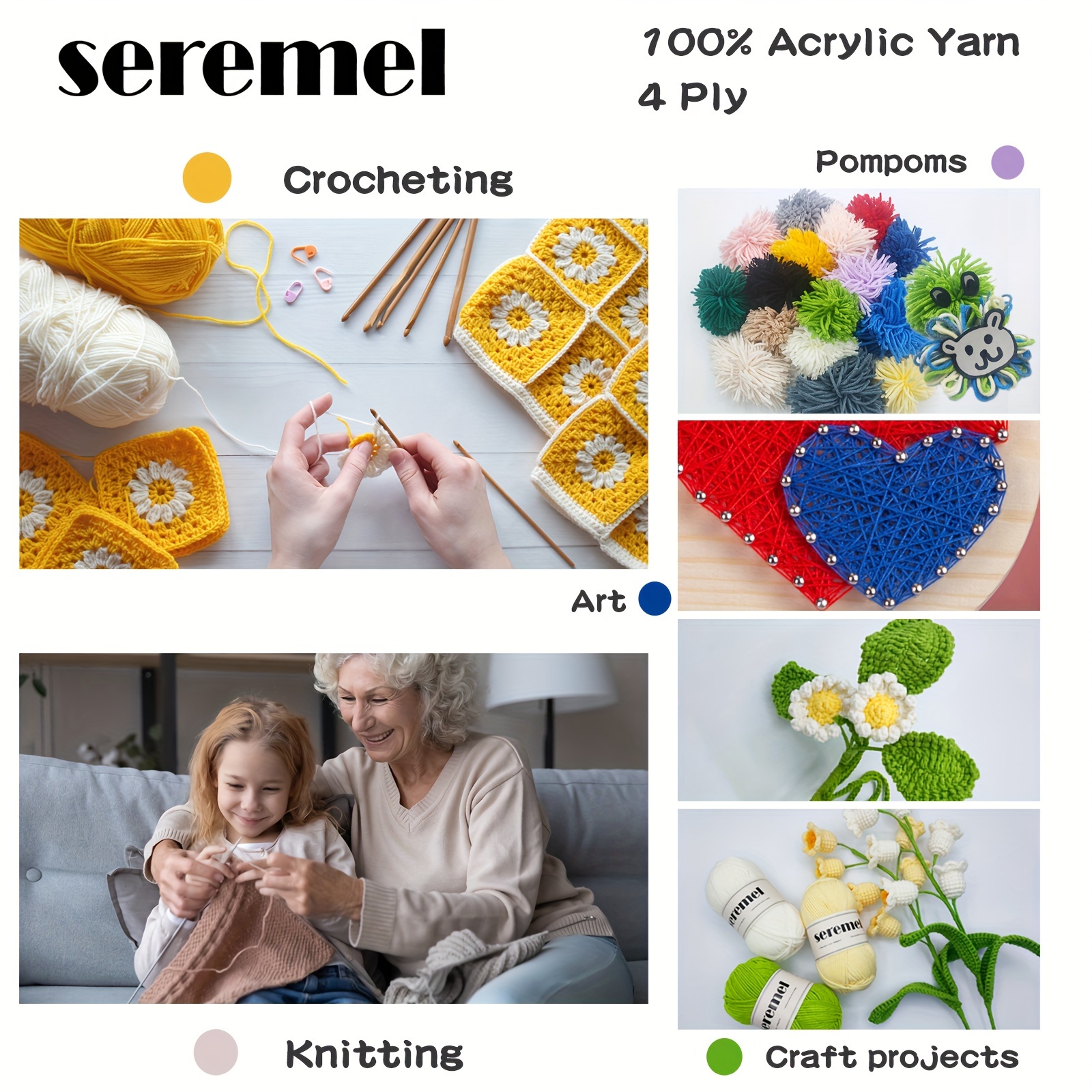 Crochet Yarn Sooo Soft 280 Yards 4ply Acrylic Yarn Assorted - Temu